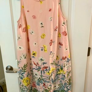 Pink Floral Shift Dress LOFT Size 4